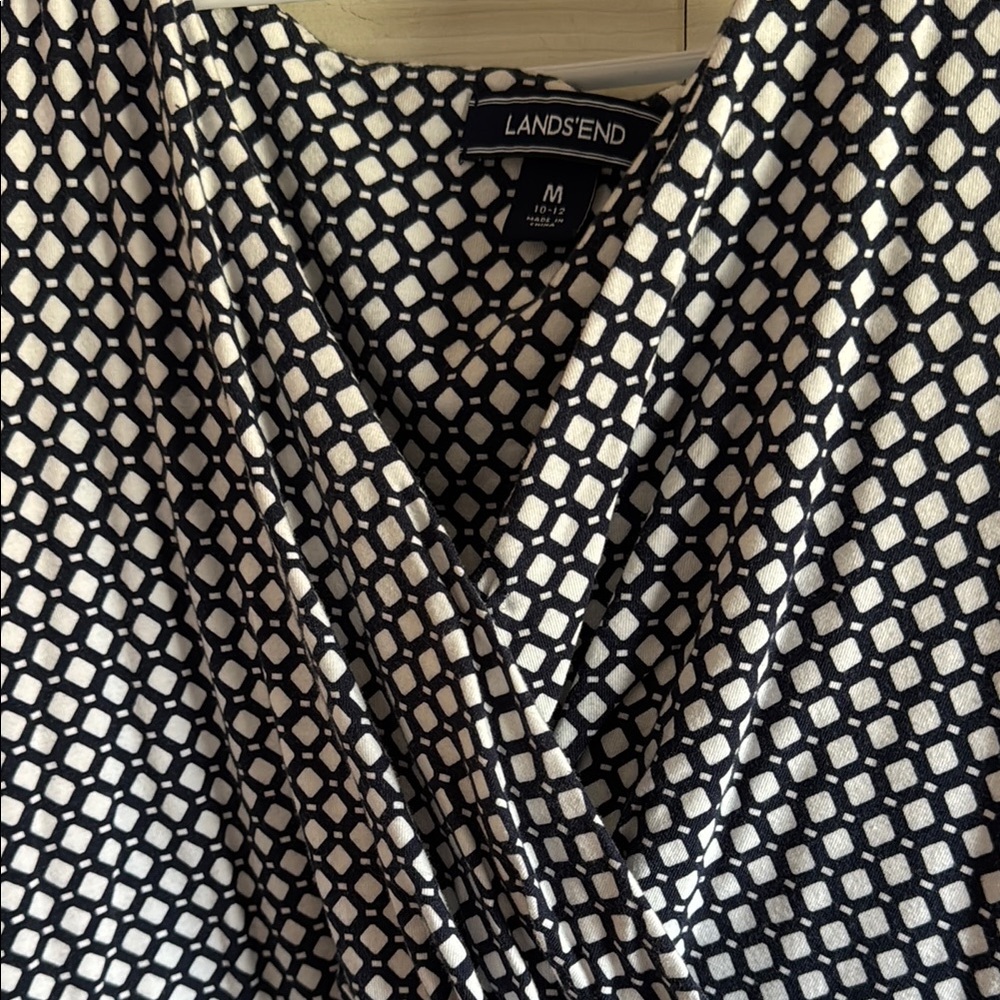 Lands end Sleeveless Dress - navy and White - Picture 4 of 5